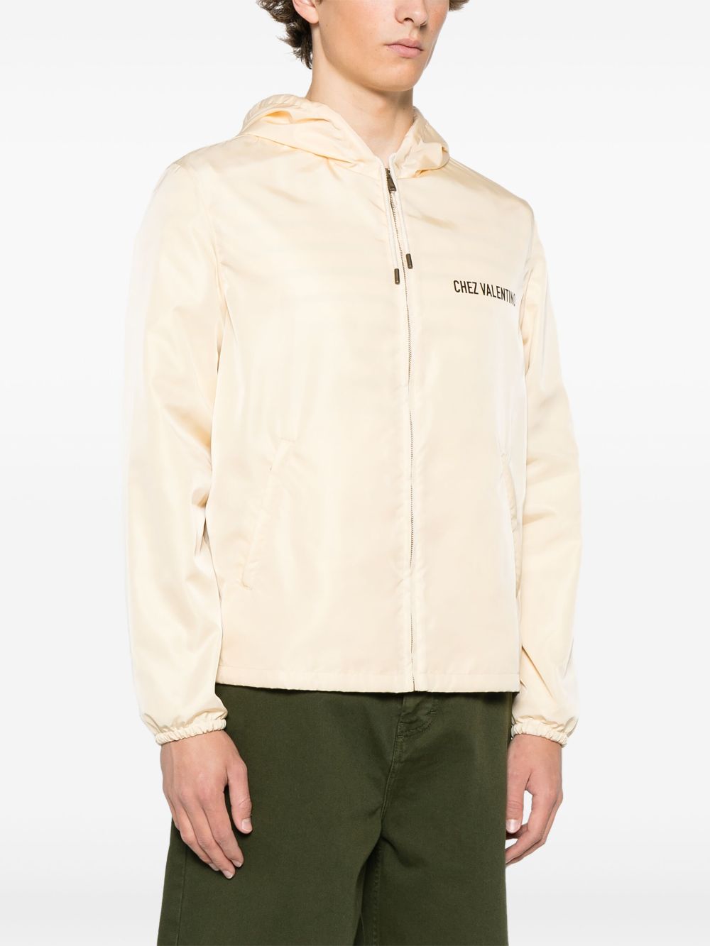 VALENTINO Men's Nylon Blouson Jacket with Drawstring Hood