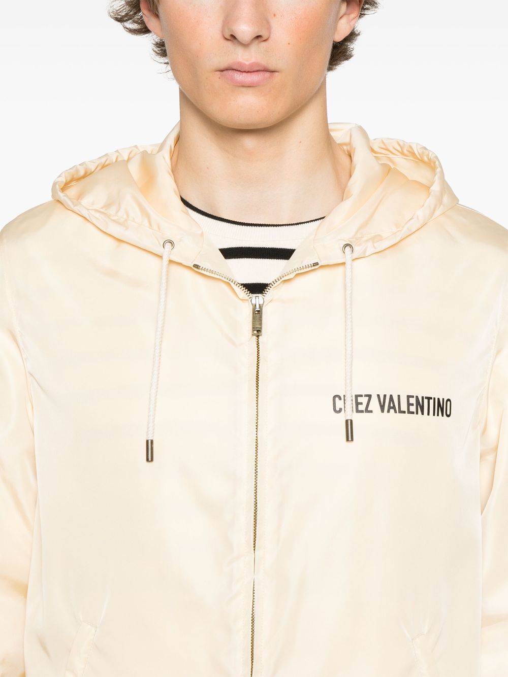 VALENTINO Men's Nylon Blouson Jacket with Drawstring Hood