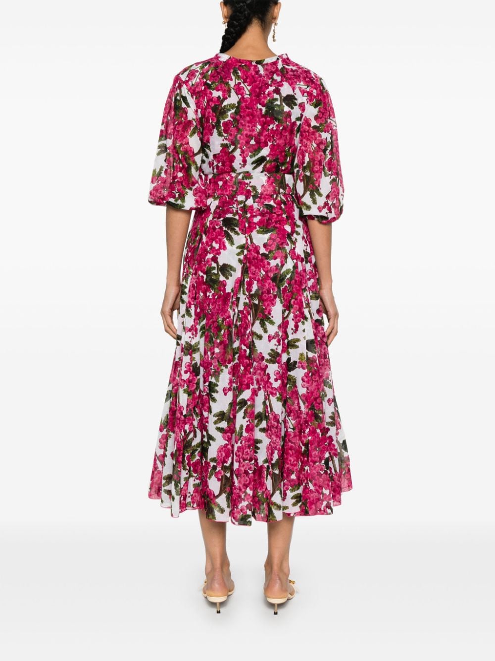 SAMANTHA SUNG Floral Print Mini Shirt Dress