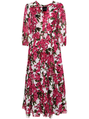 SAMANTHA SUNG Floral Print Mini Shirt Dress