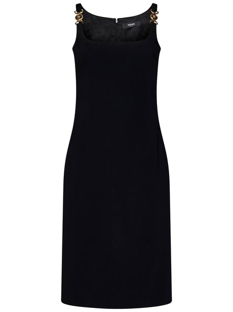 VERSACE Elegant Midi Dress with Iconic Medusa Details