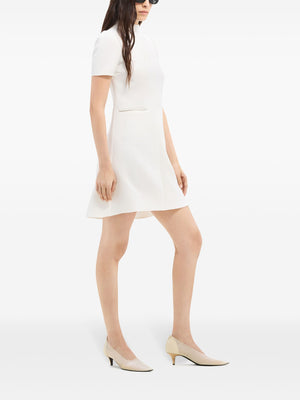 COURREGÈS Short Sleeve Twill A-Line Mini Dress