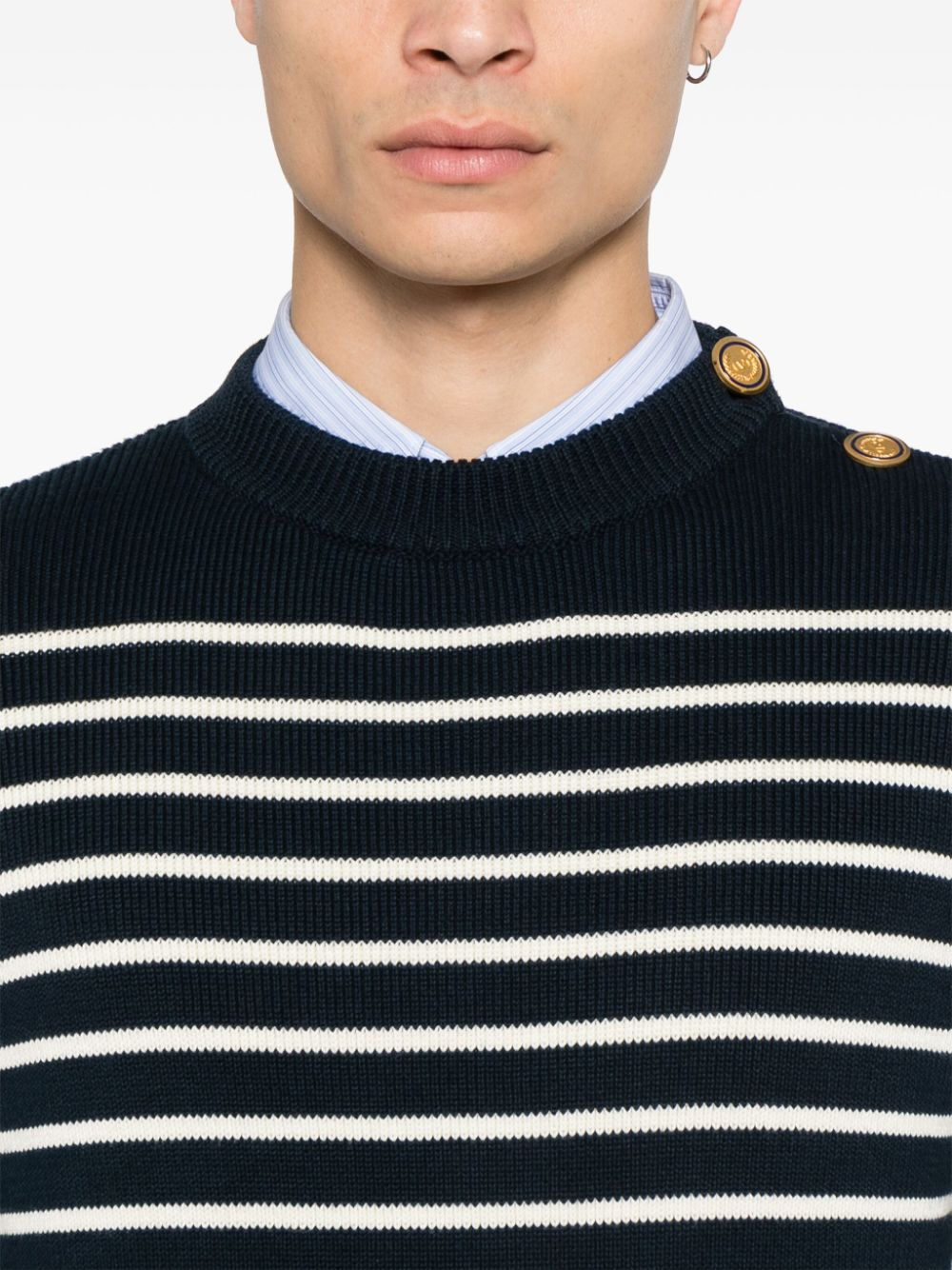 VALENTINO Striped Cotton Sweater