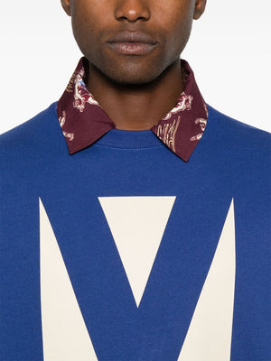 VALENTINO Crew Neck Drop Shoulder Cotton Sweatshirt for Men