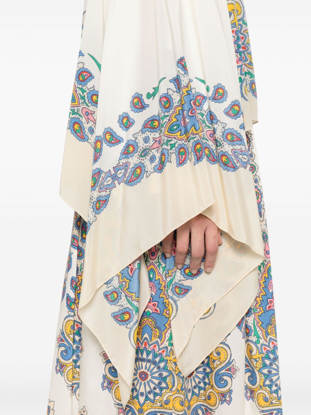 ETRO Natural Beige Mini Silk Poncho