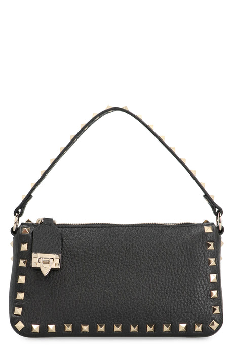 VALENTINO Mini Pebbled Leather Crossbody Handbag with Decorative Studs