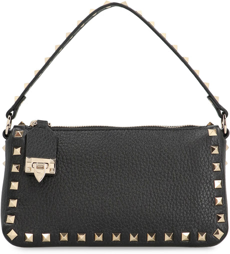 VALENTINO Mini Pebbled Leather Crossbody Handbag with Decorative Studs