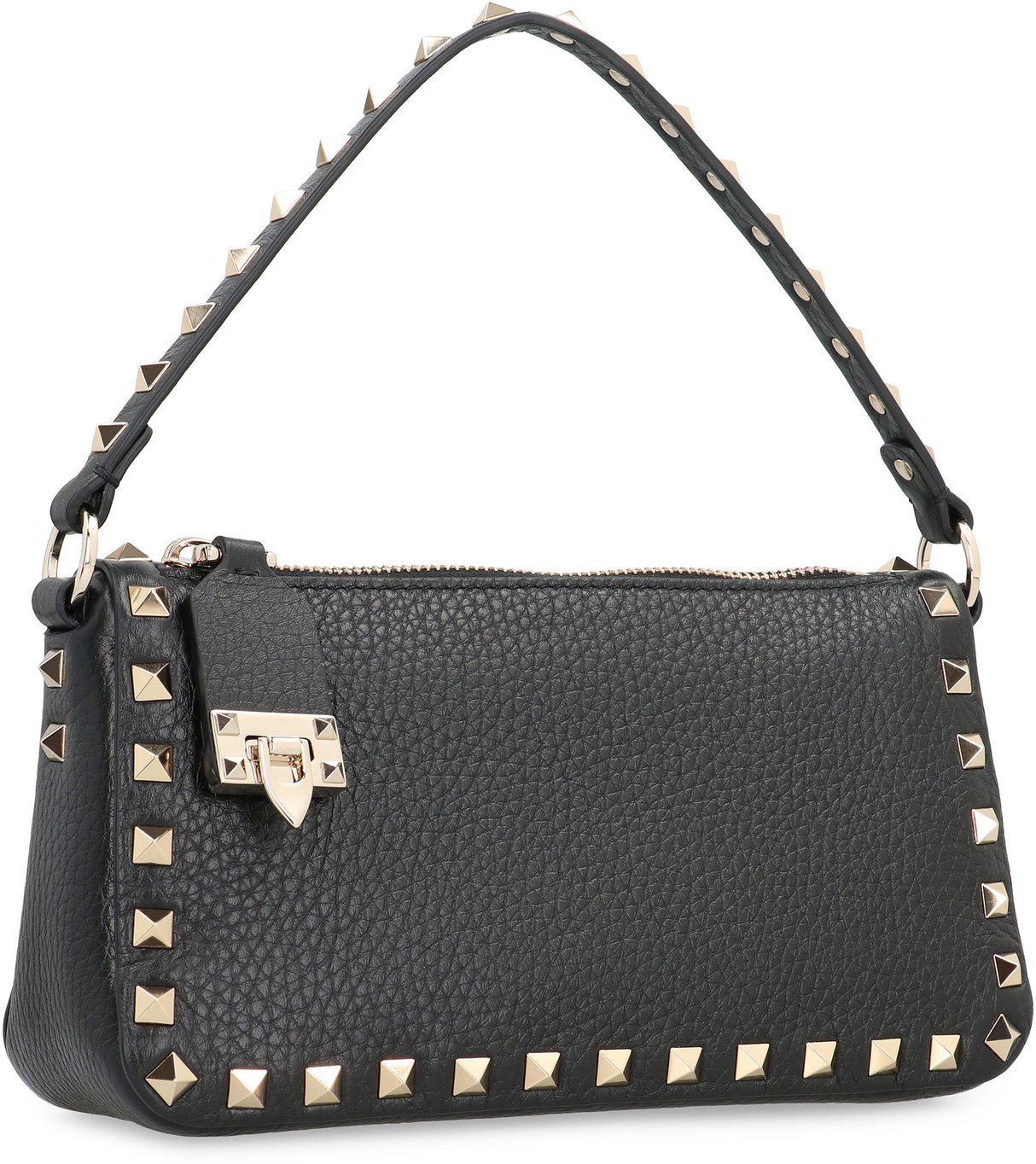 VALENTINO Mini Pebbled Leather Crossbody Handbag with Decorative Studs