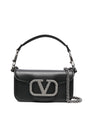 VALENTINO GARAVANI Mini Leather Shoulder Handbag with Swarovski Crystal Embellishments