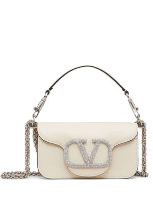 VALENTINO GARAVANI Mini Leather Shoulder Handbag with Swarovski Crystal Embellishments