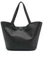 VALENTINO GARAVANI Pebbled Leather Rockstud Tote Handbag