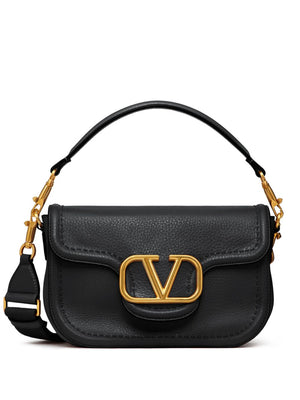 VALENTINO GARAVANI Maxi Leather Shoulder Handbag with Signature Detail