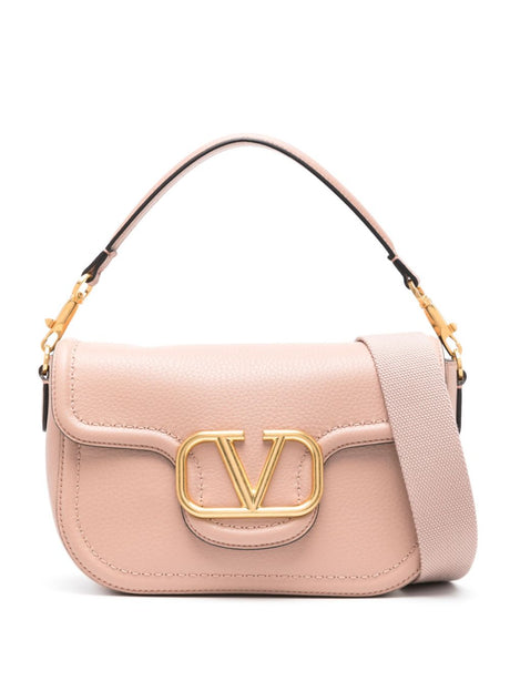 VALENTINO GARAVANI Maxi Leather Shoulder Handbag with Signature Detail