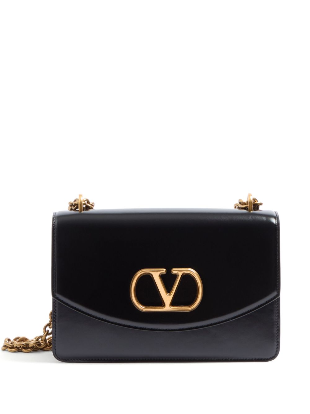 VALENTINO GARAVANI Mini Leather Foldover Top Handbag with Chain-Link Strap