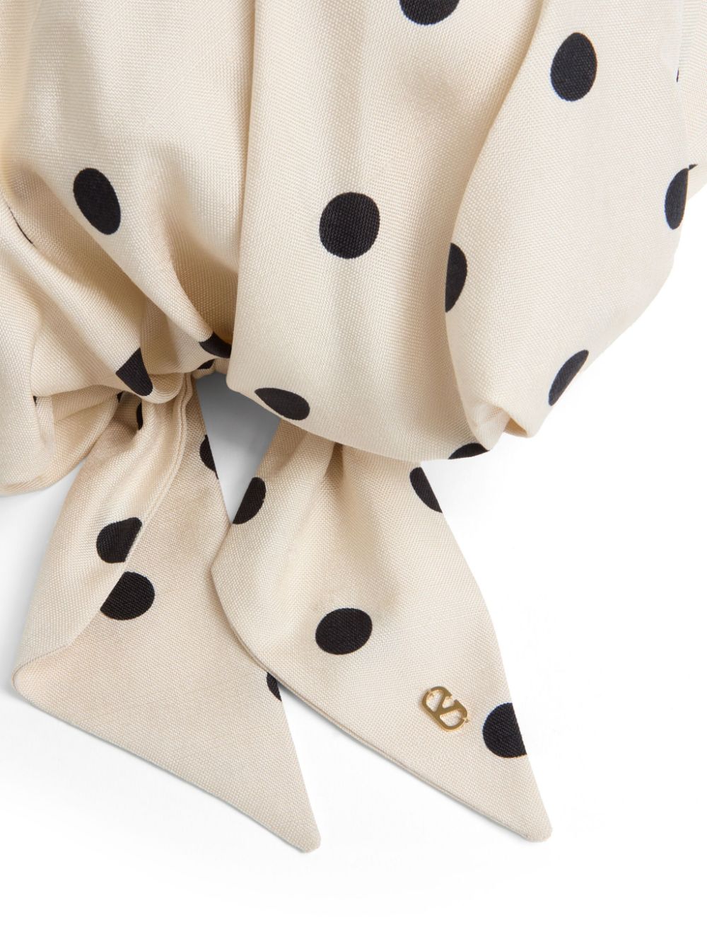 VALENTINO GARAVANI Braided Silk Headband with Polka Dot Print