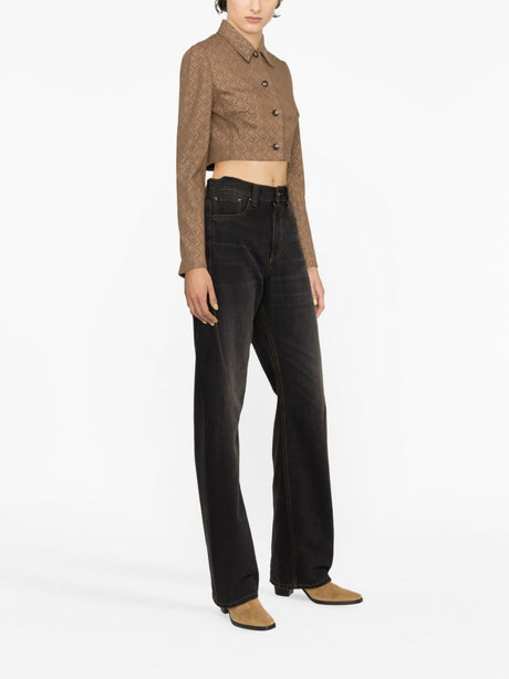 MARINE SERRE Cropped Moon Jacquard Mini Jacket