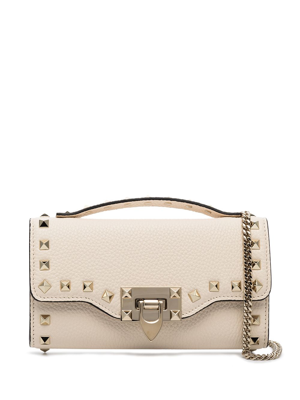 VALENTINO GARAVANI Rockstud Leather Mini Wallet on Chain