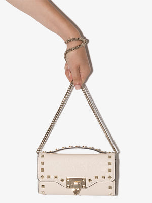 VALENTINO GARAVANI Rockstud Leather Mini Wallet on Chain