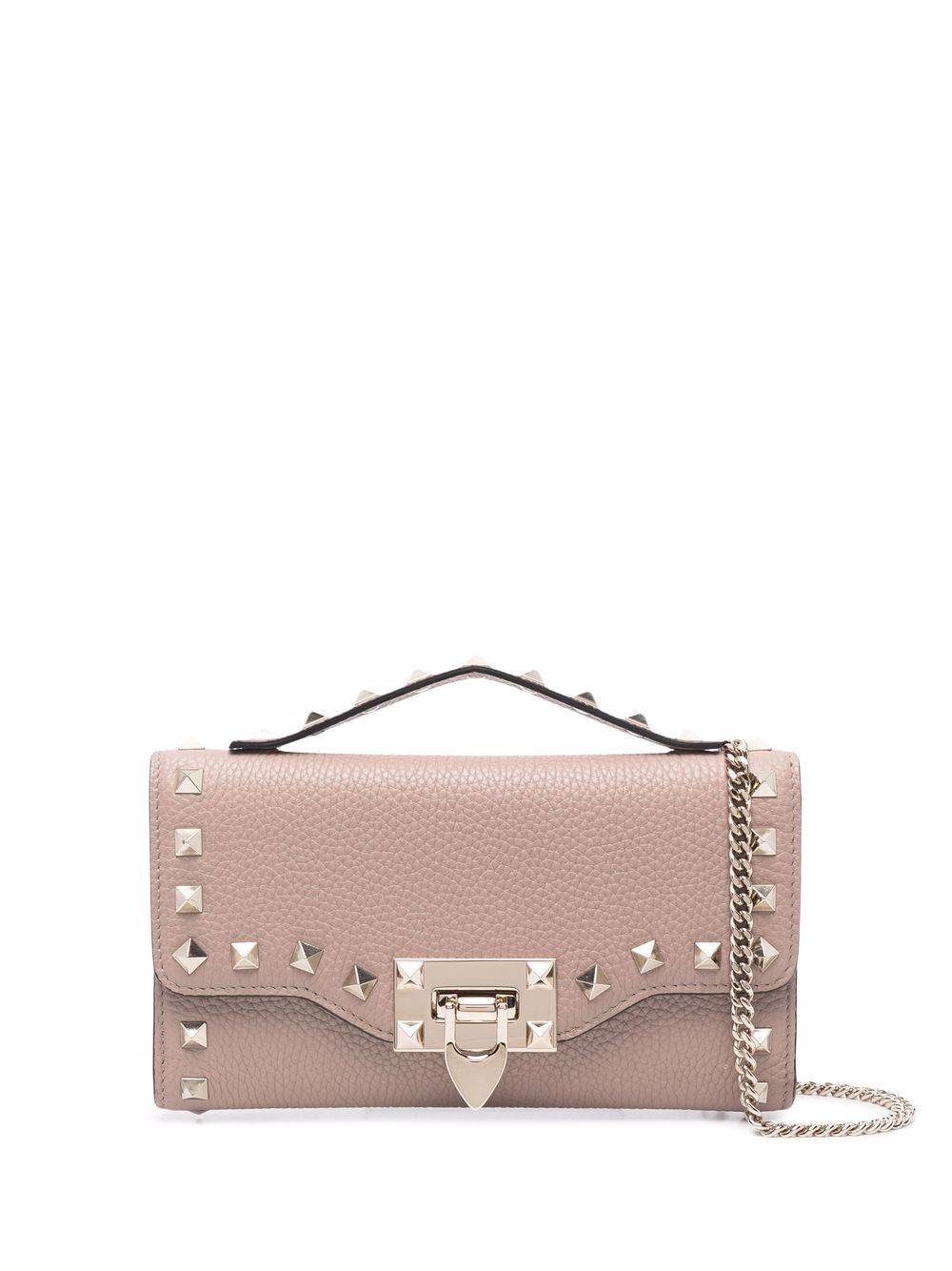 VALENTINO GARAVANI Rockstud Leather Mini Wallet on Chain