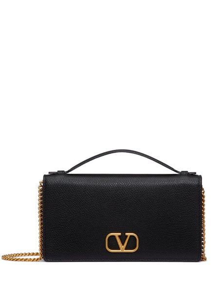 VALENTINO GARAVANI Leather Logo Signature Wallet on Chain