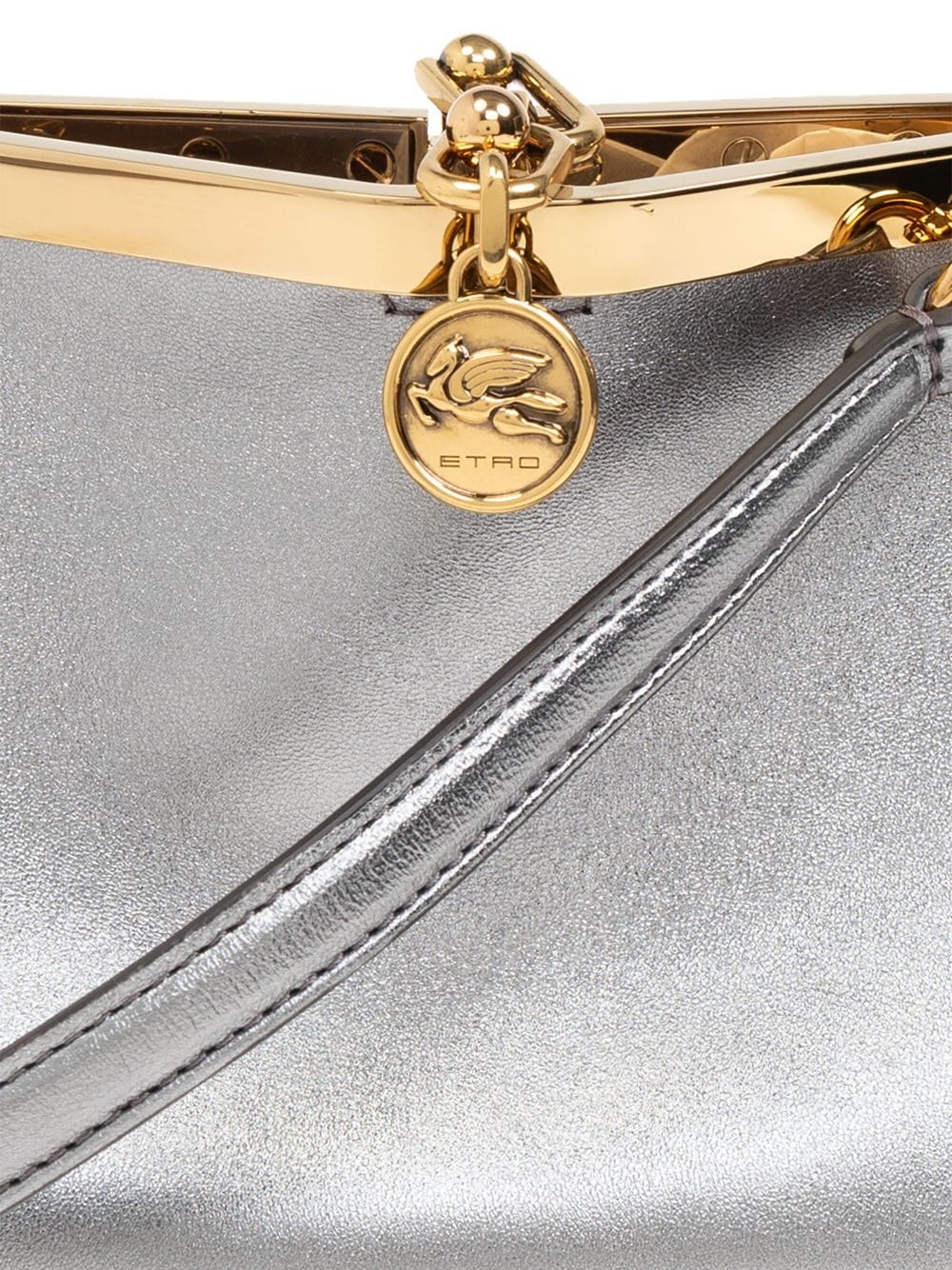 ETRO Mini Metallic Leather Shoulder Handbag