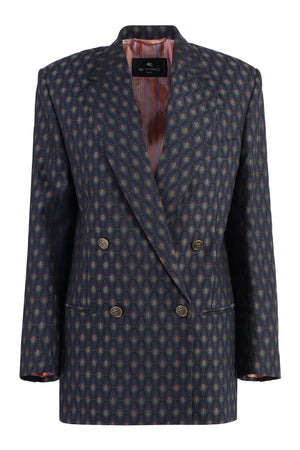 ETRO Double-Breasted Floral Wool Blazer