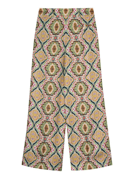 ETRO Multicolor Printed Silk Pants for Women