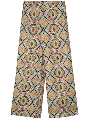 ETRO Multicolor Printed Silk Pants for Women