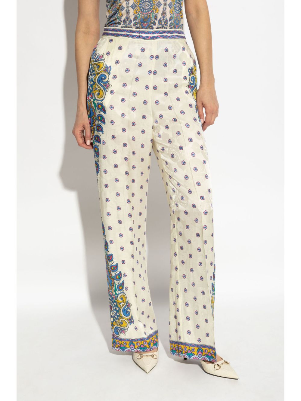 ETRO Amebas Print Natural Pants for Women - SS25