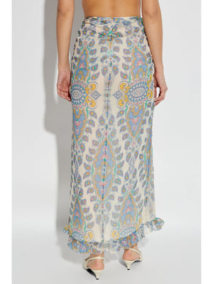 ETRO Elegant Long Silk Skirt with Abstract Pattern