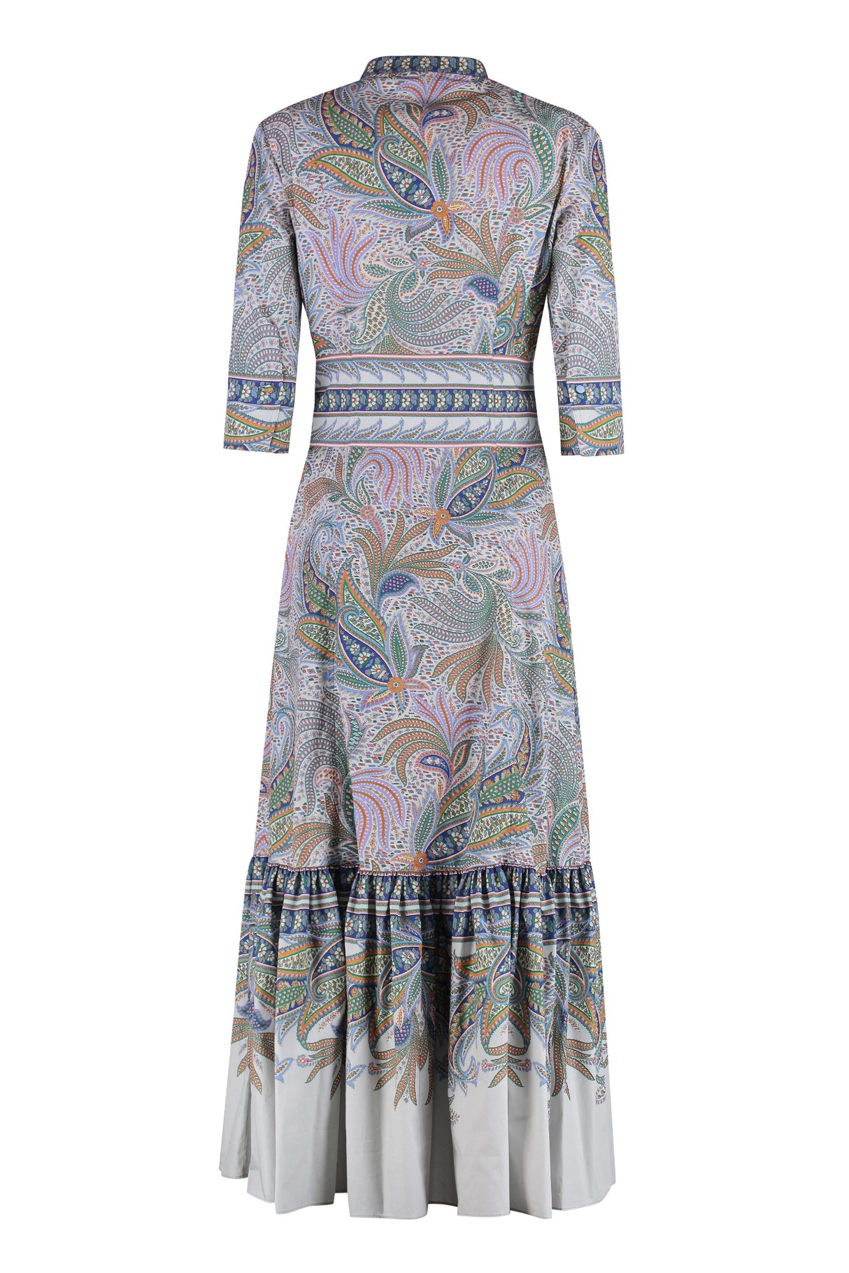 ETRO Printed Cotton Dress with 3/4 Length Sleeves