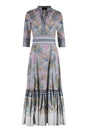 ETRO Printed Cotton Dress with 3/4 Length Sleeves