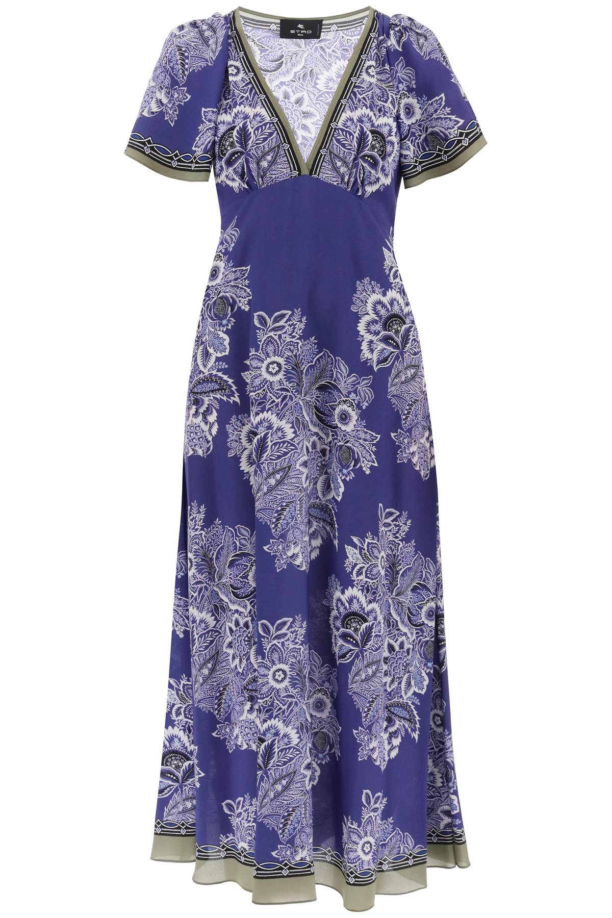 ETRO Vintage-Inspired Floral Maxi Dress in Luxurious Silk Crepe