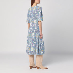 ETRO Flared Midi Dress with Multi-Colored Print