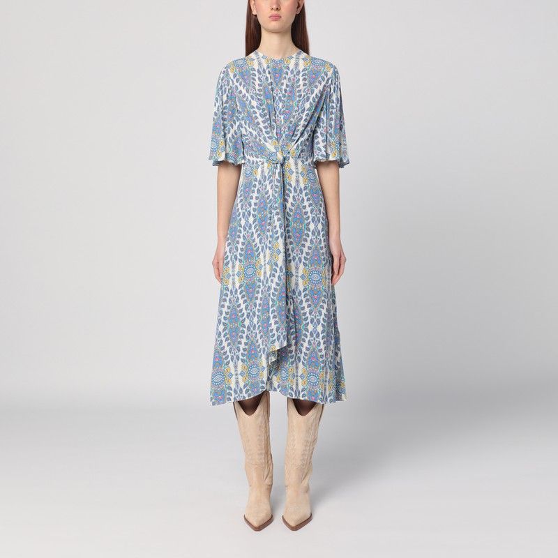 ETRO Flared Midi Dress with Multi-Colored Print