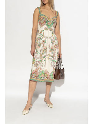 ETRO Floral Print Midi Dress with Sweetheart Neckline for Men