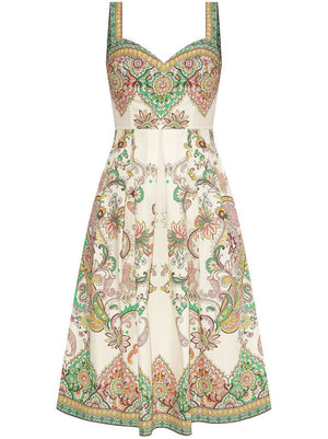 ETRO Floral Print Midi Dress with Sweetheart Neckline for Men