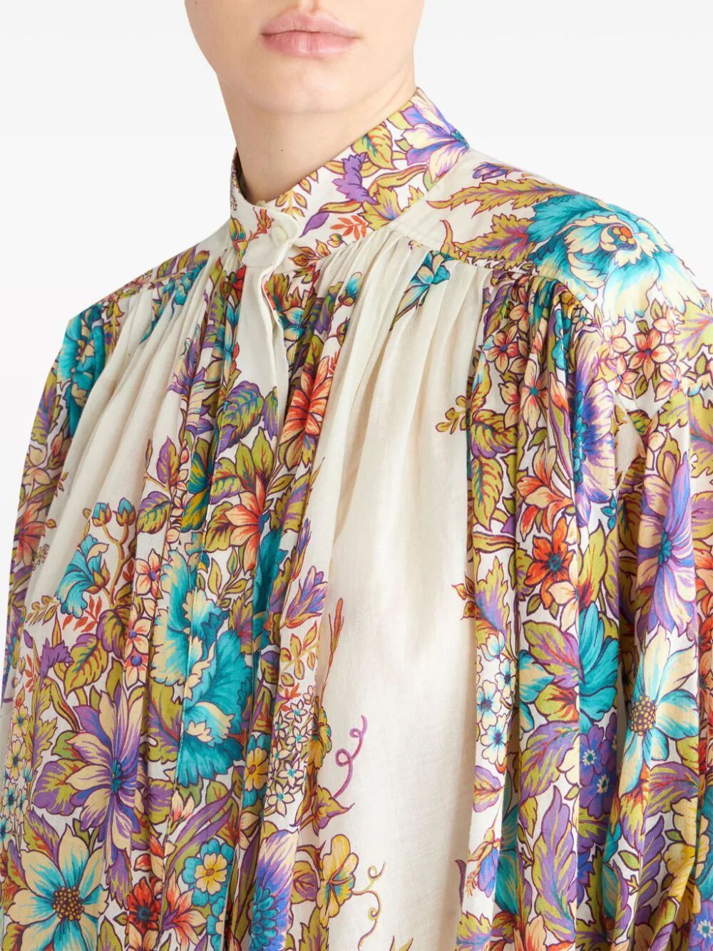 ETRO 花柄プリントコットンブラウス（2024春夏向け）