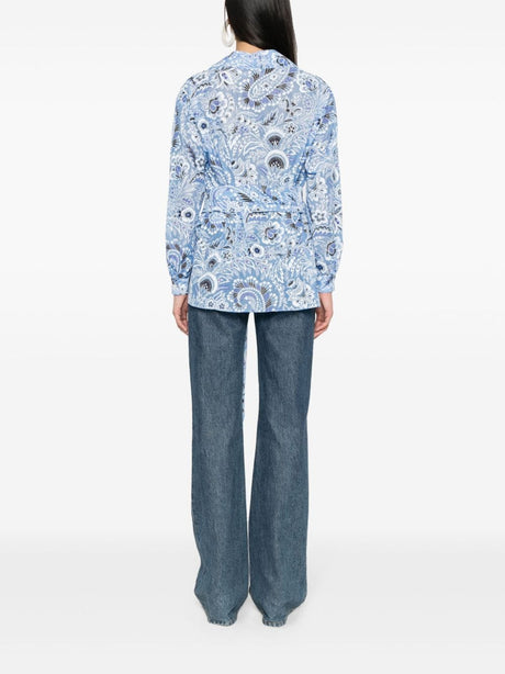 ETRO Floral Print Silk-Cotton Blend Shirt