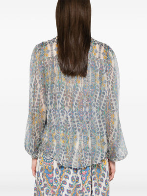 ETRO Natural Silk Blouse with Unique Pattern - Women's SS25 Collection