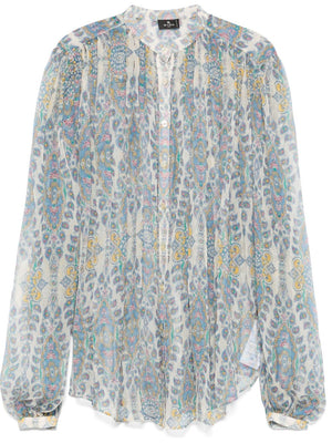 ETRO Natural Silk Blouse with Unique Pattern - Women's SS25 Collection