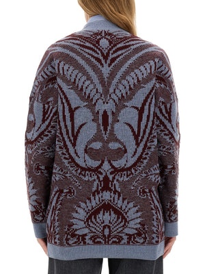 ETRO Oversize Jacquard Wool Cardigan - Women’s Size 40