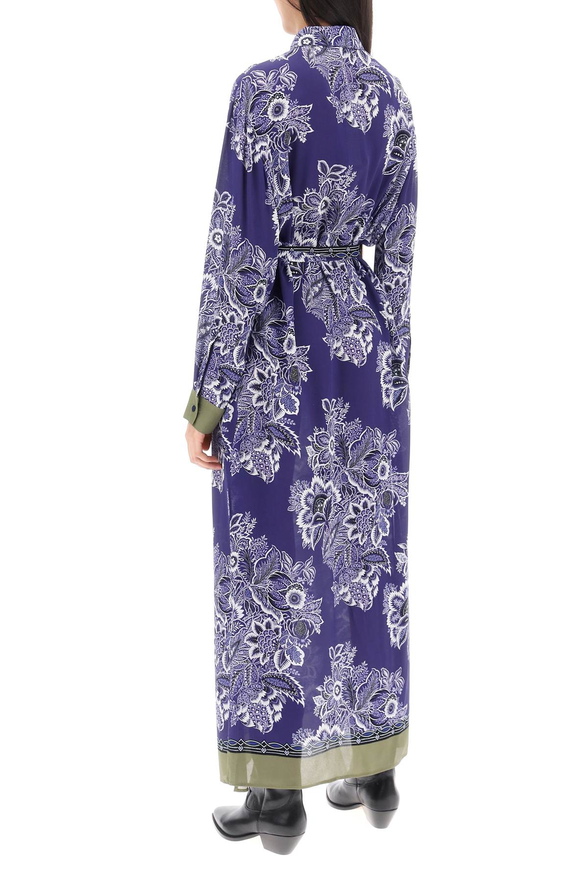 ETRO Maxi Chemisier Dress with Bandana Floral Print - Size S