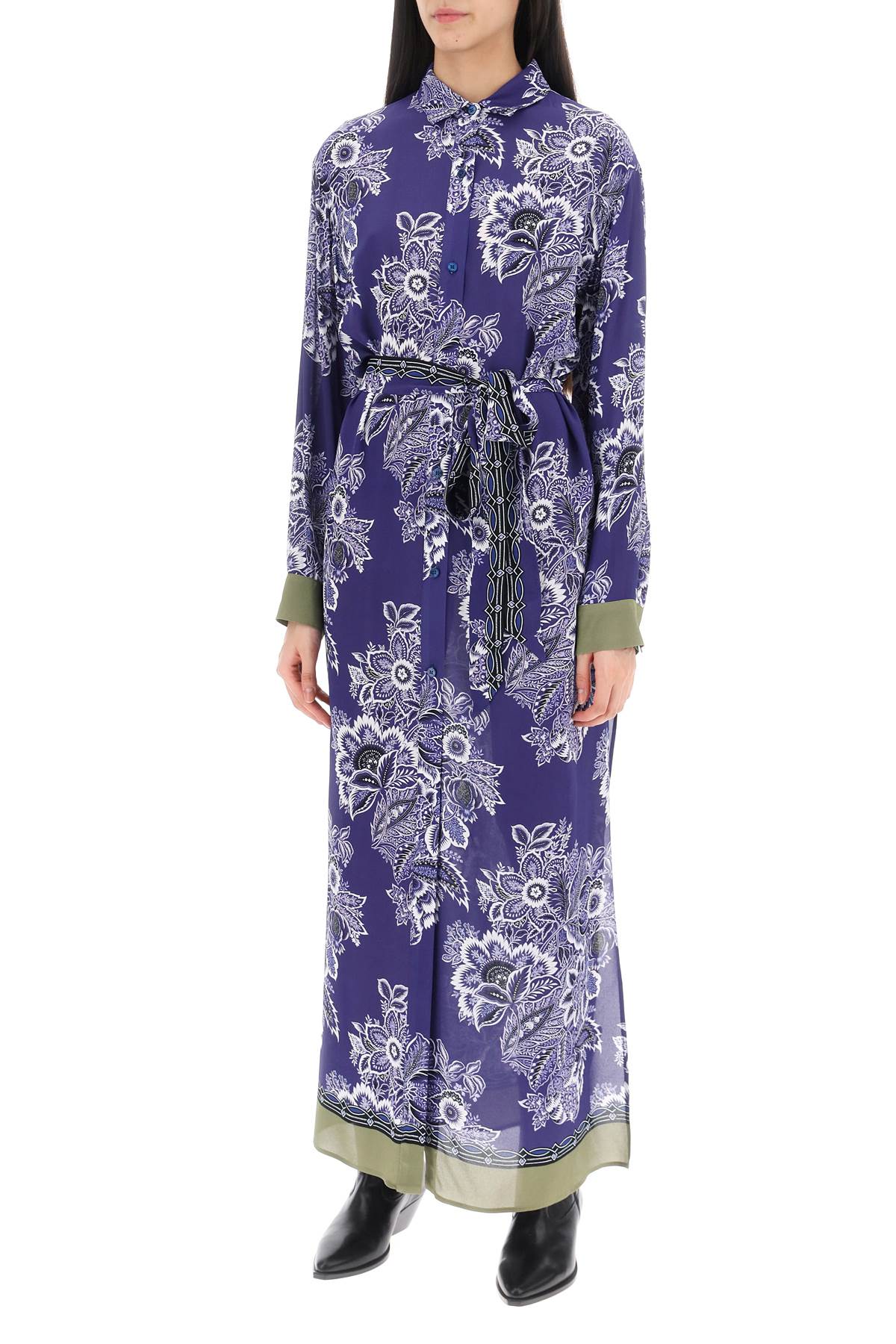 ETRO Maxi Chemisier Dress with Bandana Floral Print - Size S