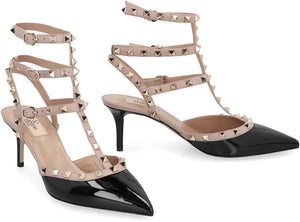 VALENTINO Rockstud Patent Leather Slingback Pumps