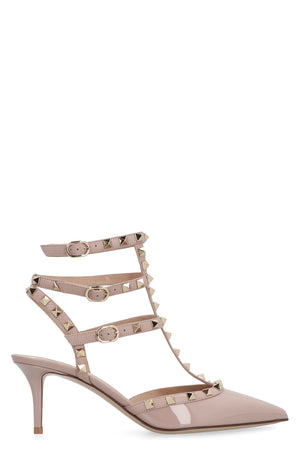 VALENTINO Pointed Toe Slingback Pumps with Decorative Studs & Stiletto Heels