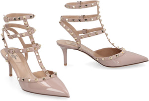 VALENTINO Pointed Toe Slingback Pumps with Decorative Studs & Stiletto Heels