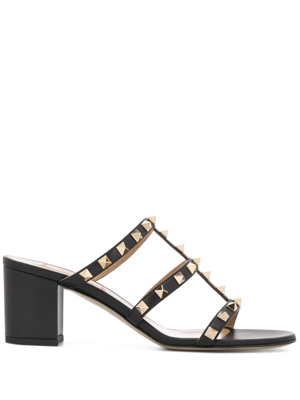 VALENTINO GARAVANI Rockstud Leather Block Heel Sandals 60mm