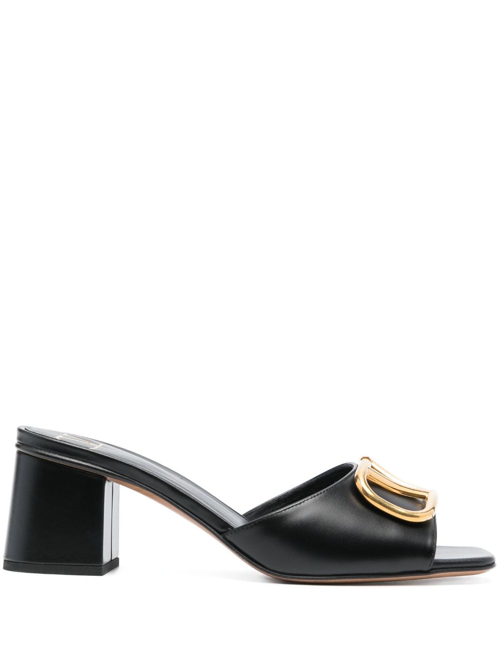 VALENTINO GARAVANI Signature Leather Open Toe Sandals with 60mm Mid Block Heel