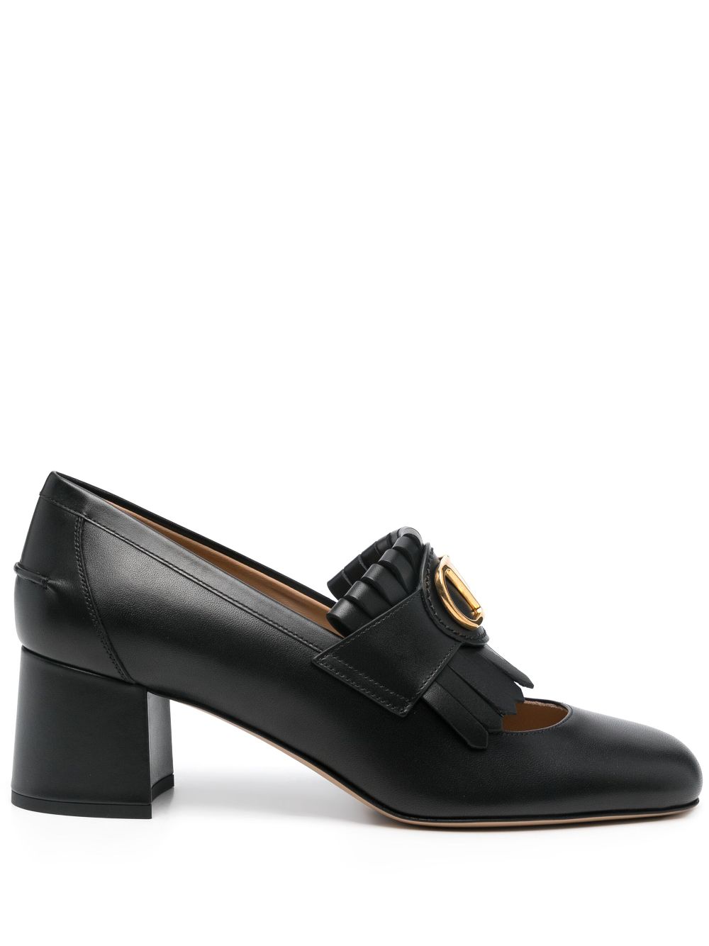 VALENTINO GARAVANI Signature Leather Loafers with Fringe Detail